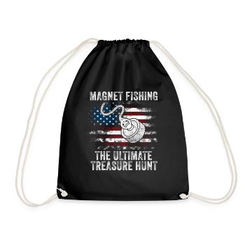 Neodymium Magnet Fishing Magnetic Fisher - Drawstring Bag - black - Front