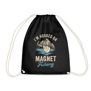 Neodym-Magnet zum Angeln, magnetischer Fischer - Turnbeutel - Schwarz - Vorne