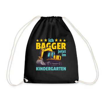 Je suis maintenant excavatrice en maternelle - Sac de sport léger - noir - Devant