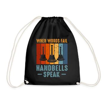 Choir Music Instrument Handbell Choir - Drawstring Bag - black - Front