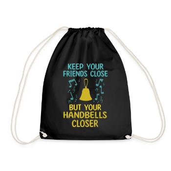 Choir Music Instrument Handbell Choir - Drawstring Bag - black - Front