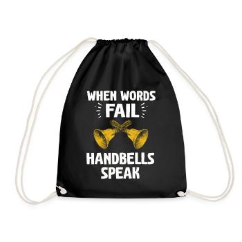Choir Music Instrument Handbell Choir - Drawstring Bag - black - Front