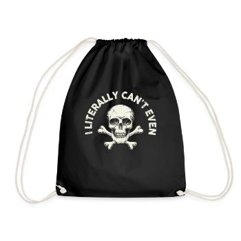 I Literally Cant Even Care - Drawstring Bag - black - Front