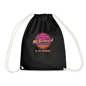 Motherhood Is My Ministry - Drawstring Bag - black - Front