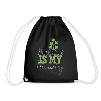 Motherhood Is My Ministry - Drawstring Bag - black - Front