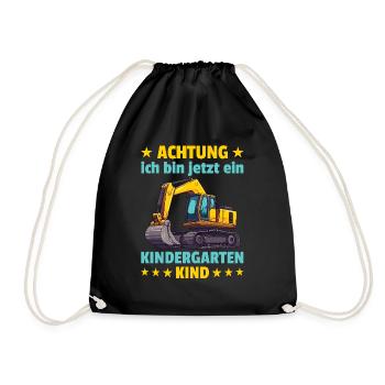 Attention I am now a kindergarten child - Drawstring Bag - black - Front