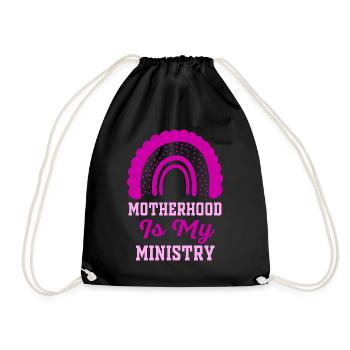 Motherhood Is My Ministry - Drawstring Bag - black - Front