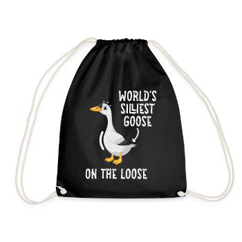 Worlds Silliest Goose On The Loose - Drawstring Bag - black - Front