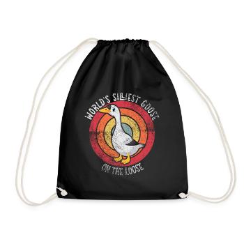 Worlds Silliest Goose On The Loose - Drawstring Bag - black - Front