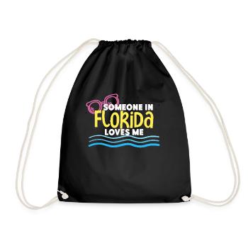 Someone In Florida Loves Me - Drawstring Bag - black - Front