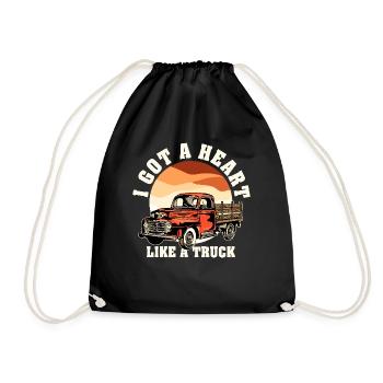 Ich habe ein Herz wie ein Truck - Turnbeutel - Schwarz - Vorne