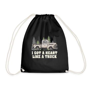 I Got A Heart Like A Truck - Drawstring Bag - black - Front