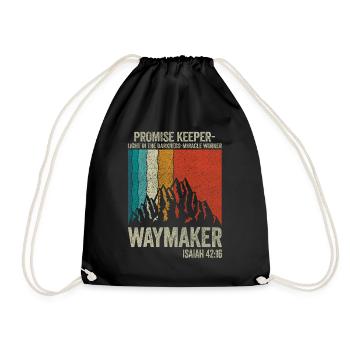 Waymaker Promise Keeper Miracle Worker - Drawstring Bag - black - Front