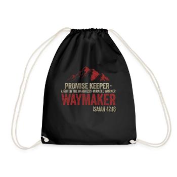 Waymaker Promise Keeper Miracle Worker - Drawstring Bag - black - Front