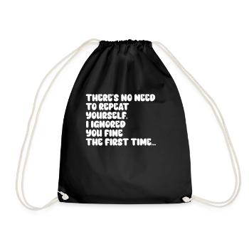 Il n’est pas nécessaire de se répéter - Sac de sport léger - noir - Devant