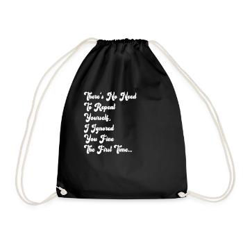 Il n’est pas nécessaire de se répéter - Sac de sport léger - noir - Devant