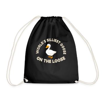 Worlds Silliest Goose On The Loose - Drawstring Bag - black - Front