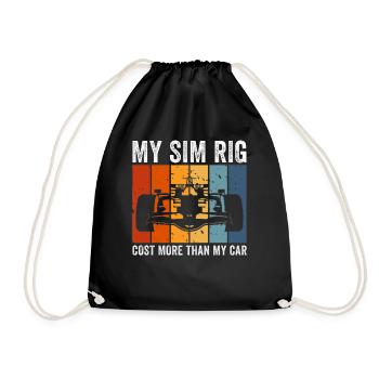 Simracer Esports Enthusiast Sim Racing - Drawstring Bag - black - Front