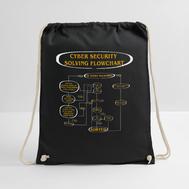 Cyber Security Solving Flowchart Drawstring Bag