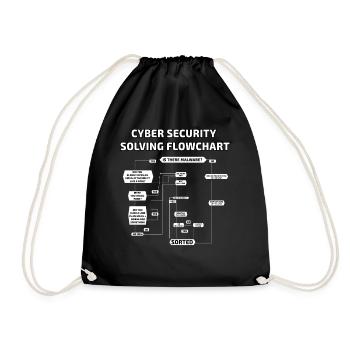 Cyber Security Solving Flowchart - Drawstring Bag - black - Front