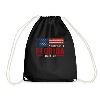Someone In Florida Loves Me - Drawstring Bag - black - Front