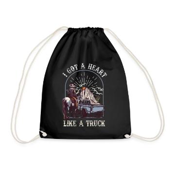 I Got A Heart Like A Truck - Drawstring Bag - black - Front