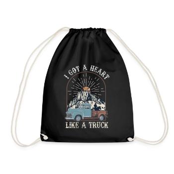 I Got A Heart Like A Truck - Drawstring Bag - black - Front