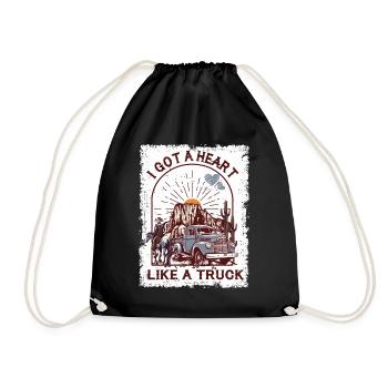 I Got A Heart Like A Truck - Drawstring Bag - black - Front