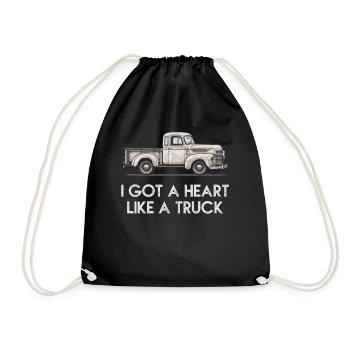 I Got A Heart Like A Truck - Drawstring Bag - black - Front