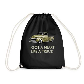 Ich habe ein Herz wie ein Truck - Turnbeutel - Schwarz - Vorne