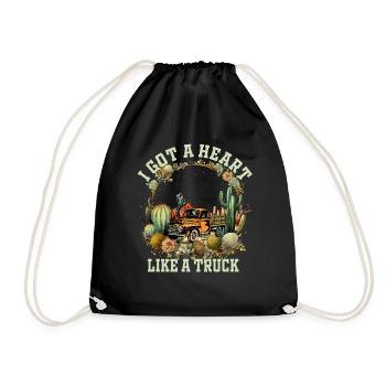 I Got A Heart Like A Truck - Drawstring Bag - black - Front