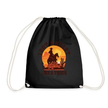 I Got A Heart Like A Truck - Drawstring Bag - black - Front