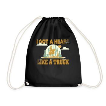 I Got A Heart Like A Truck - Drawstring Bag - black - Front