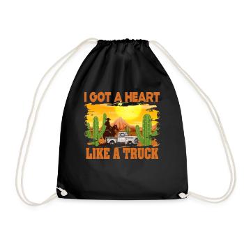 I Got A Heart Like A Truck - Drawstring Bag - black - Front