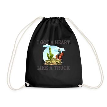 I Got A Heart Like A Truck - Drawstring Bag - black - Front
