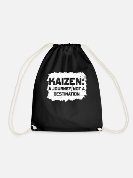 Kaizen A Journey Not A Destination - Drawstring Bag - black