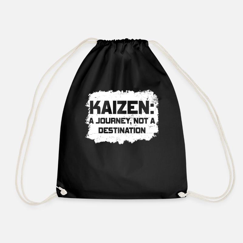 Kaizen A Journey Not A Destination - Drawstring Bag - black