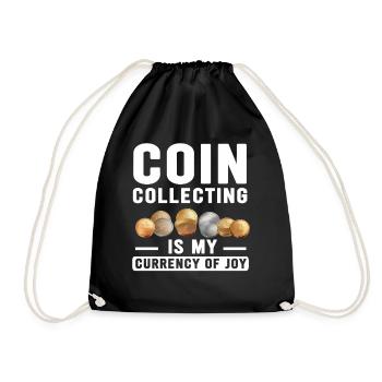 Numismatics Coin Collector Art - Drawstring Bag - black - Front