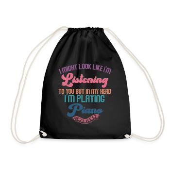 J’ai peut-être l’air d’écouter du piano - Sac de sport léger - noir - Devant