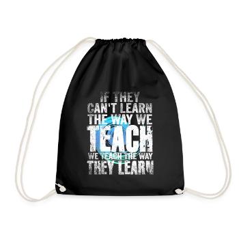 Autism Awareness SPED Teacher Learn - Drawstring Bag - black - Front