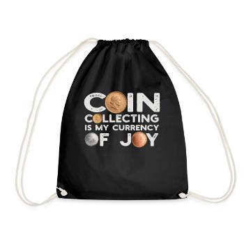 Numismatics Coin Collector Art - Drawstring Bag - black - Front