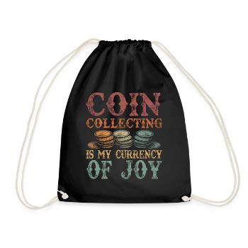 Numismatics Coin Collector Art - Drawstring Bag - black - Front