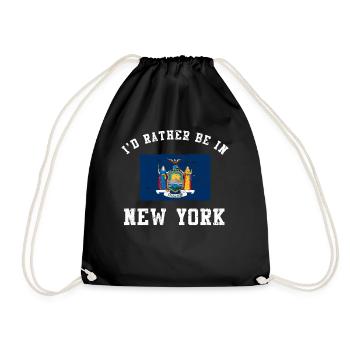 I'd Rather Be In New York Classic Vibe - Drawstring Bag - black - Front