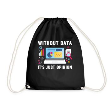 Funny Data Enthusiast Design - Drawstring Bag - black - Front