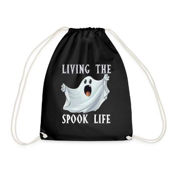 Living The Spook Life Ghost Bait - Drawstring Bag - black - Front