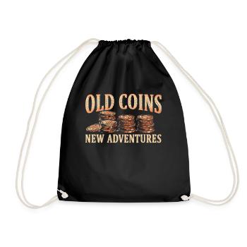 Old Coins New Adventures Numismatics - Drawstring Bag - black - Front