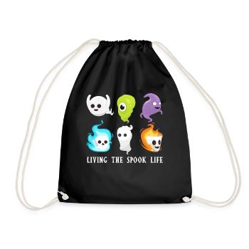 Living The Spook Life Ghost Bait - Drawstring Bag - black - Front