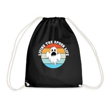 Living The Spook Life Ghost Bait - Drawstring Bag - black - Front