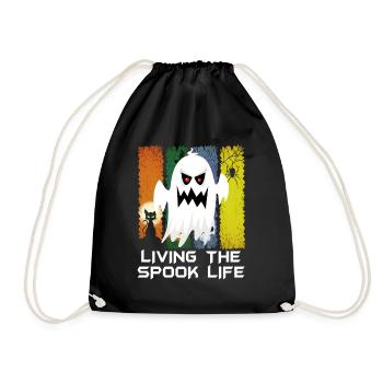 Living The Spook Life Ghost Bait - Drawstring Bag - black - Front
