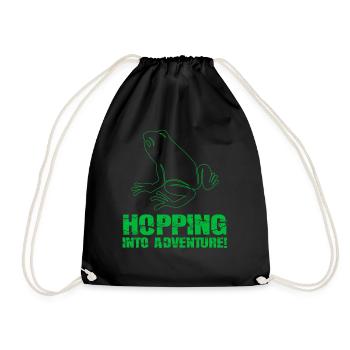 Hopping Into Adventure Frogs Nature Joy - Drawstring Bag - black - Front
